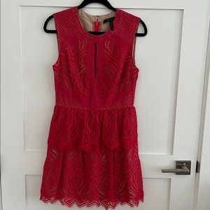 BCBGMaxazria Red Lace Dress, Size 8